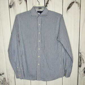 TOMMY HILFIGER Patterned Dress Shirt Mens Sz M Slim Fit Button Up 15.5 34/35